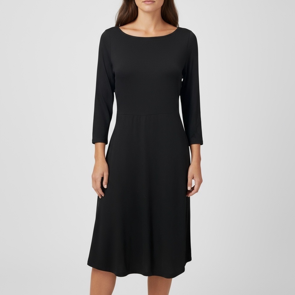 Eileen Fisher Viscose-Jersey Bateau-Neck Midi Dress - XS/TP